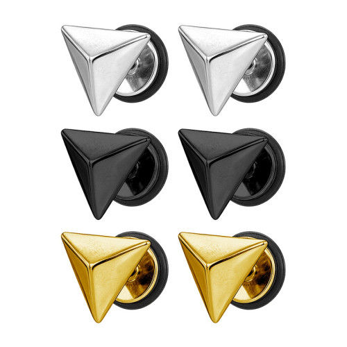 Popular European and American cross-border triangular earrings, titanium steel geometric simple fashion personalized unisex earrings