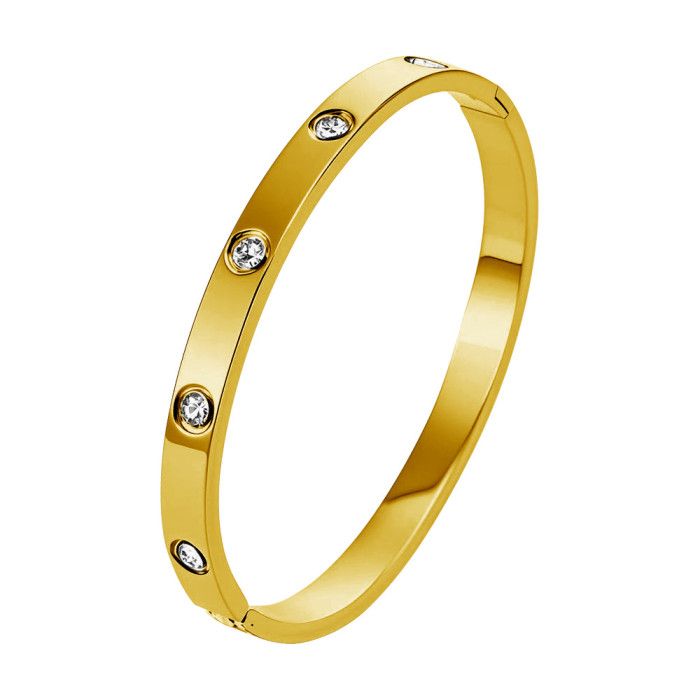 Fashionable and simple titanium steel open bracelet for women in rose gold and silver, light luxury and high-end couple's bracelet, cross-border wholesale