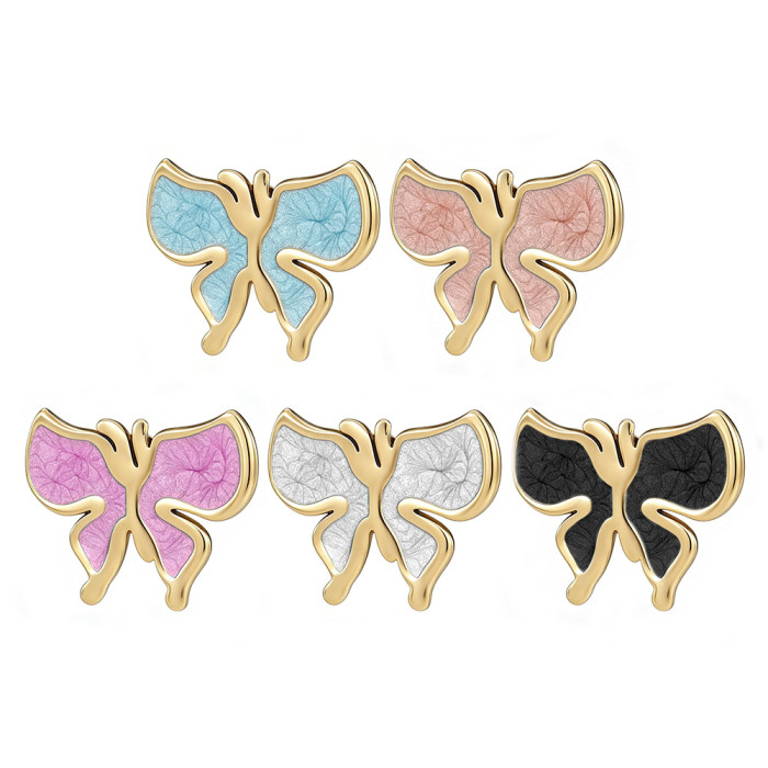 Butterfly earrings for women, niche design, light luxury, fashionable and high-end earrings, titanium steel earrings, simple, unique, trendy accessories