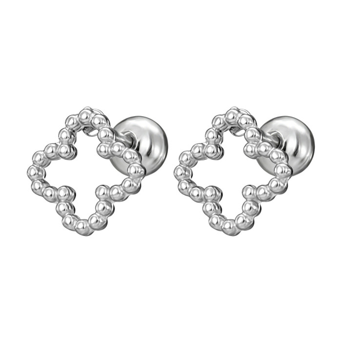 Titanium Steel Simple Ocean Style Earring Set, Unique Star-Shaped Shell Beaded Earrings, European and American Fashion Versatile Stud Earrings
