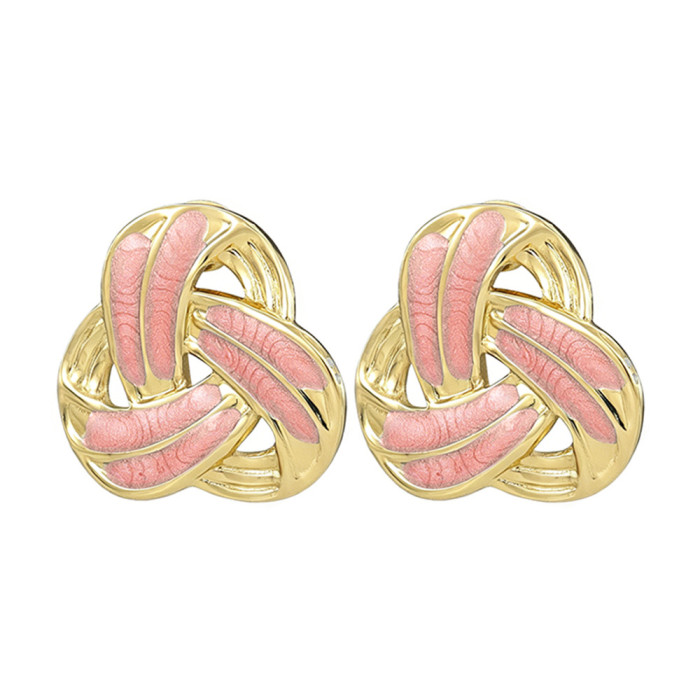 Titanium steel braided knot earrings for women, fashionable and simple ins-style earrings, cross-border bestseller, personalized jewelry