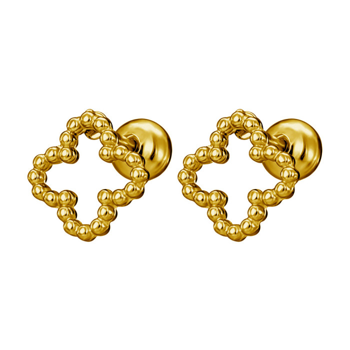 Titanium Steel Simple Ocean Style Earring Set, Unique Star-Shaped Shell Beaded Earrings, European and American Fashion Versatile Stud Earrings