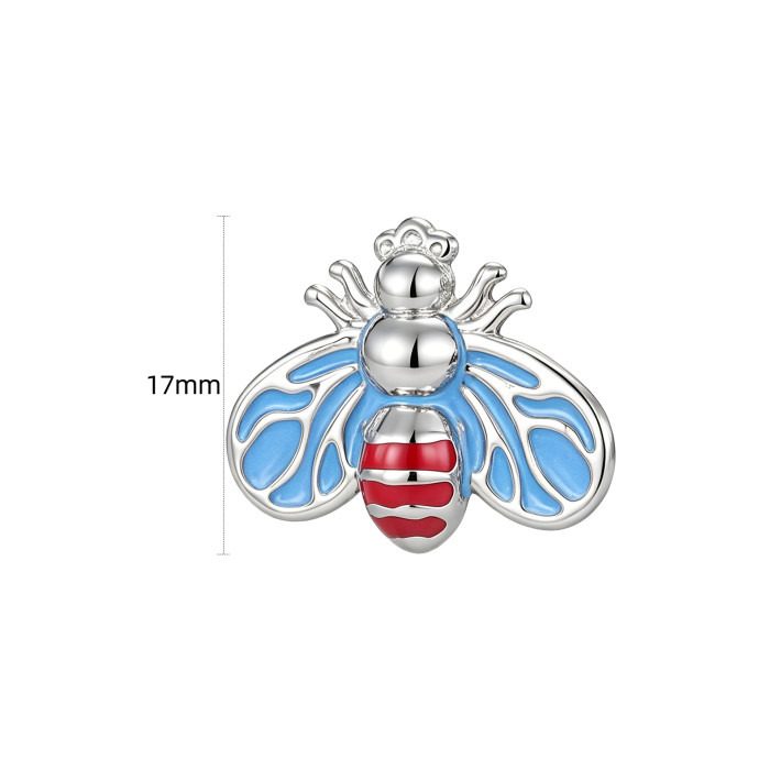 Fashionable retro bee pendant DIY jewelry accessories stainless steel oil-painted alloy pendant hot-selling cross-border