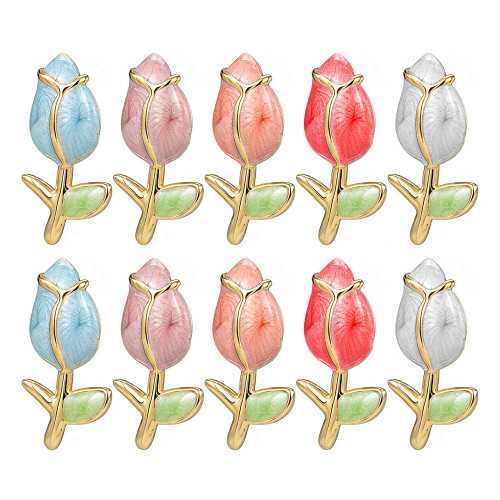 Oil-dripping rose flower earrings for women, high-end luxury earrings, European and American jewelry, cross-border wholesale, direct supply from manufacturer