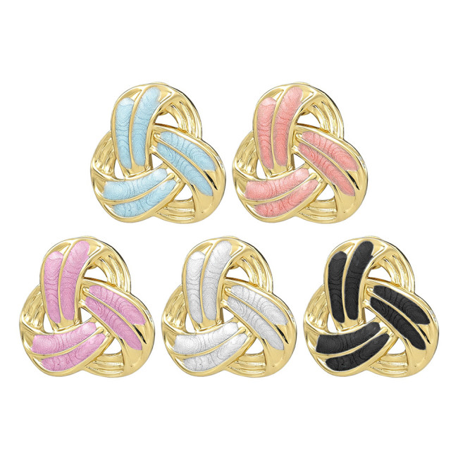 Titanium steel braided knot earrings for women, fashionable and simple ins-style earrings, cross-border bestseller, personalized jewelry