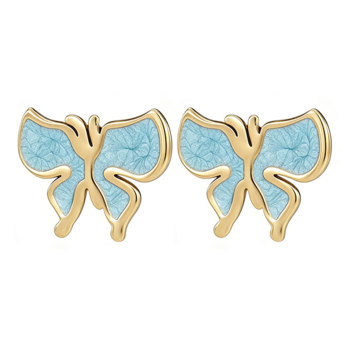 Butterfly earrings for women, niche design, light luxury, fashionable and high-end earrings, titanium steel earrings, simple, unique, trendy accessories