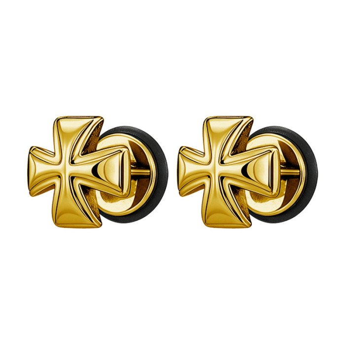 Titanium steel cross earrings for men and women, trendy hip-hop personalized fashion earrings, simple European and American style trendy earrings