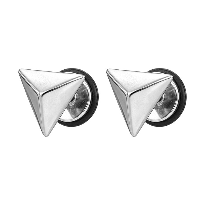 Popular European and American cross-border triangular earrings, titanium steel geometric simple fashion personalized unisex earrings