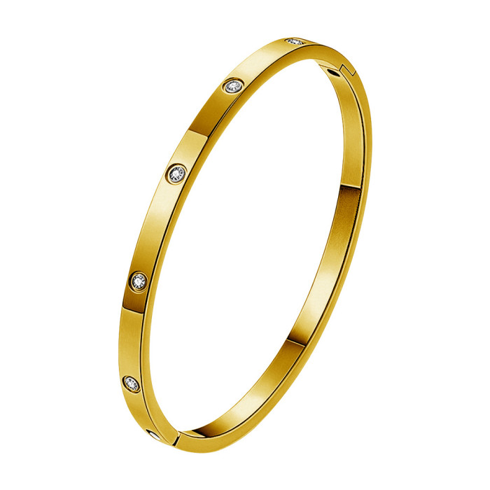 Fashionable and simple titanium steel open bracelet for women in rose gold and silver, light luxury and high-end couple's bracelet, cross-border wholesale