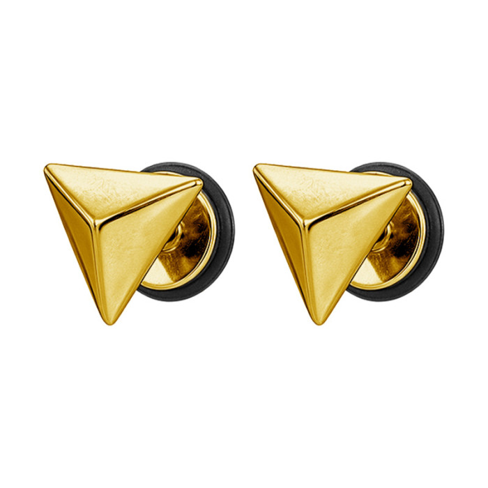 Popular European and American cross-border triangular earrings, titanium steel geometric simple fashion personalized unisex earrings