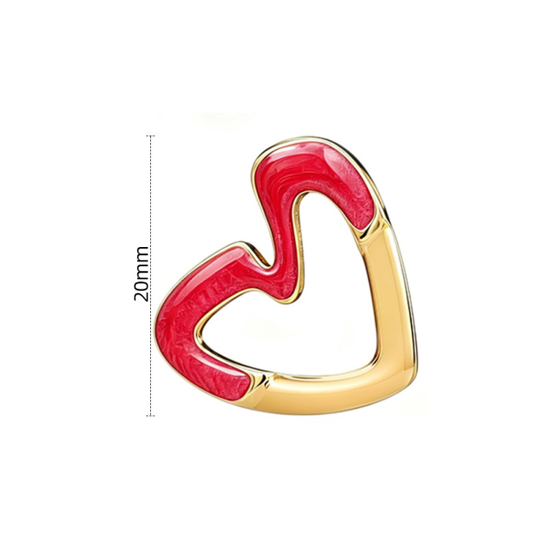 European and American fashion heart-shaped hollow oil-drip earrings, titanium steel studs, unique heart-shaped earrings, high-end trendy ear accessories