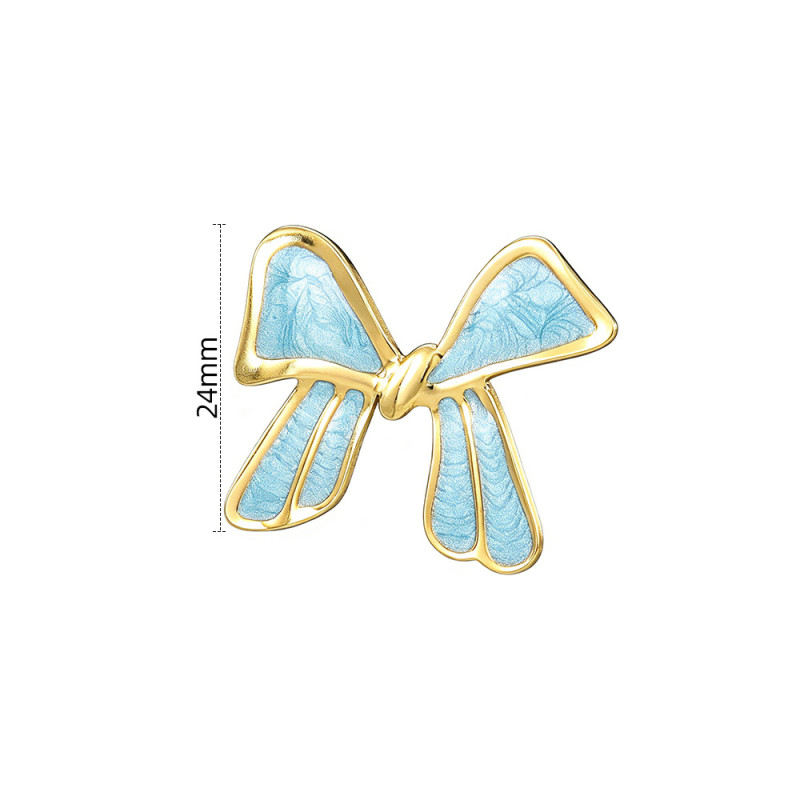 Bowknot earrings for women, gold-trimmed, macaron color series, fashionable commuter earrings, cross-border best-selling accessories