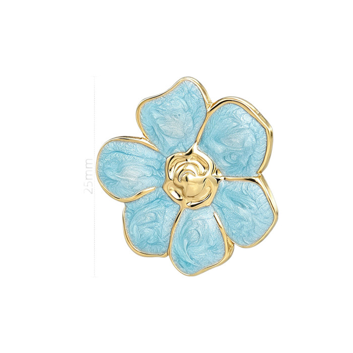 French-style vintage five-petal flower oil-drip earrings for women, stainless steel earrings, titanium steel earrings, European and American jewelry, cross-border wholesale