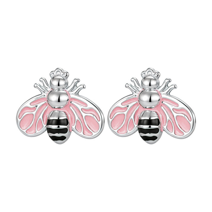 Fashionable retro bee pendant DIY jewelry accessories stainless steel oil-painted alloy pendant hot-selling cross-border