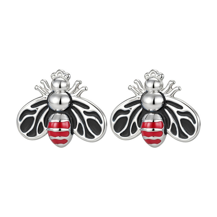 Fashionable retro bee pendant DIY jewelry accessories stainless steel oil-painted alloy pendant hot-selling cross-border