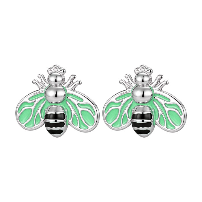 Fashionable retro bee pendant DIY jewelry accessories stainless steel oil-painted alloy pendant hot-selling cross-border