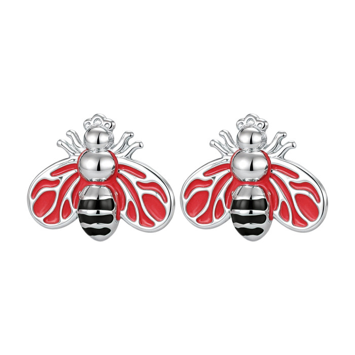 Fashionable retro bee pendant DIY jewelry accessories stainless steel oil-painted alloy pendant hot-selling cross-border