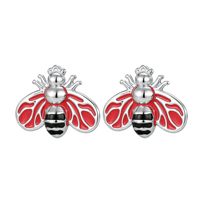 Fashionable retro bee pendant DIY jewelry accessories stainless steel oil-painted alloy pendant hot-selling cross-border