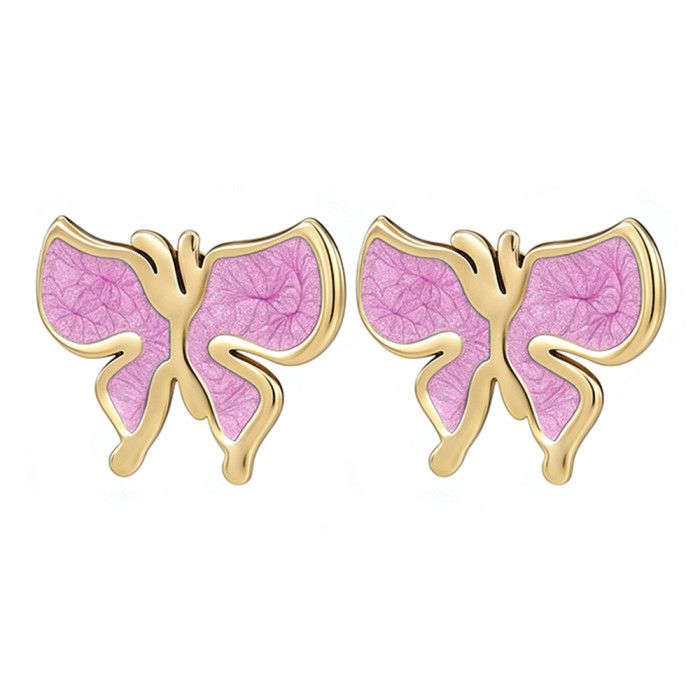 Butterfly earrings for women, niche design, light luxury, fashionable and high-end earrings, titanium steel earrings, simple, unique, trendy accessories