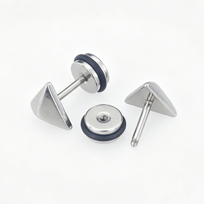 Popular European and American cross-border triangular earrings, titanium steel geometric simple fashion personalized unisex earrings