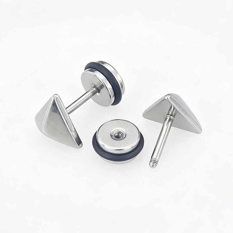 Popular European and American cross-border triangular earrings, titanium steel geometric simple fashion personalized unisex earrings