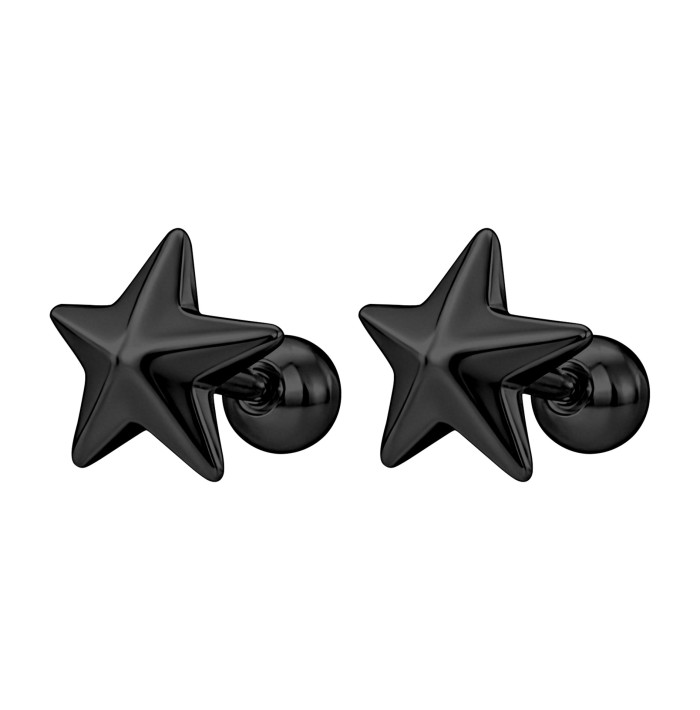 Stainless steel titanium steel pentagram earrings, simple and stylish, unisex, best-selling cross-border star earrings, personalized stud accessories