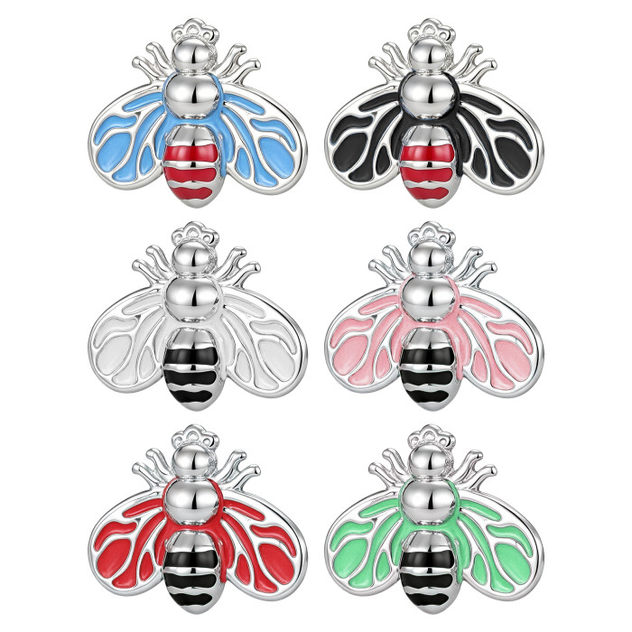 Fashionable retro bee pendant DIY jewelry accessories stainless steel oil-painted alloy pendant hot-selling cross-border