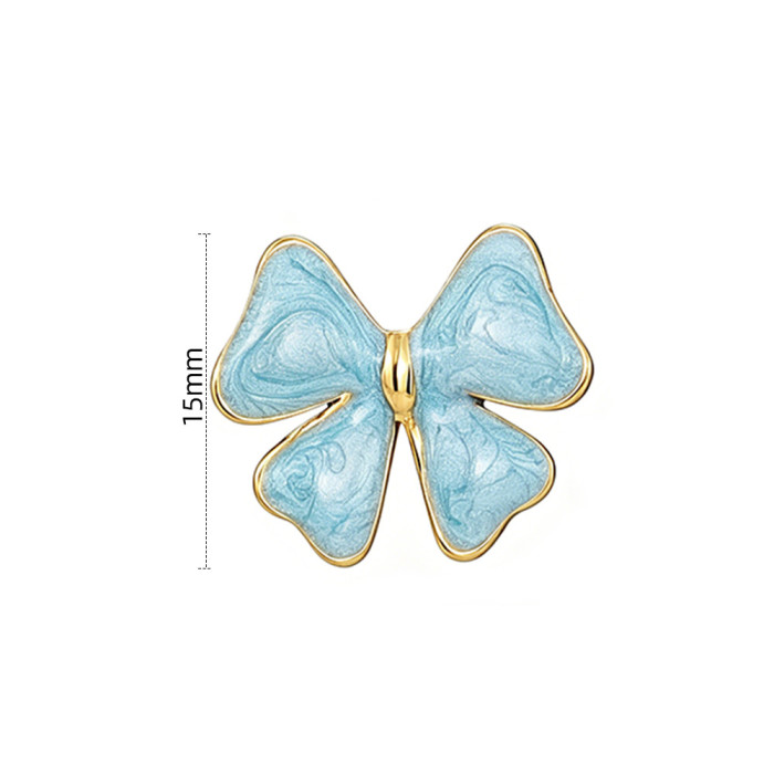 Bowknot earrings for women, simple and stylish resin earrings, NS style cross-border new stainless steel earrings