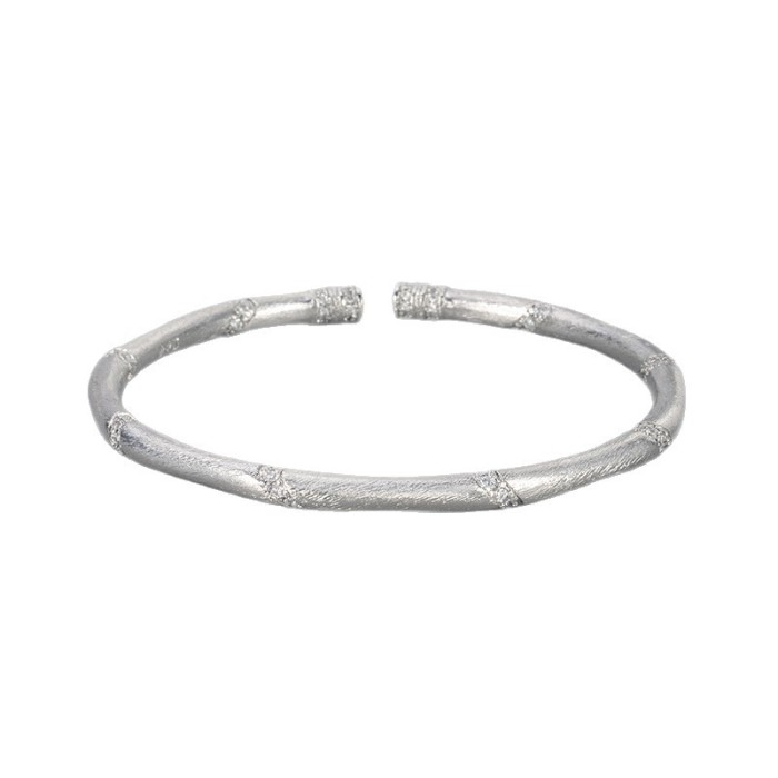 Retro Brushed Bamboo and Rattan Bracelet with a Perfectly Round Design, Featuring Traditional Chinese Style and a Nic...