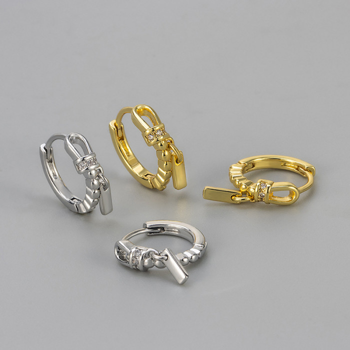 New Style Women's Earrings, Geometric Small Square Earrings, Niche Design, Exquisite and Elegant, High-end and Stylis...