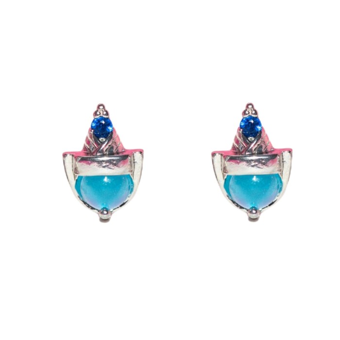 Best-selling in Europe and America, Creative Design 925 Silver Needle Earring Set, Micro-inlaid Colorful Zircon Fairy...