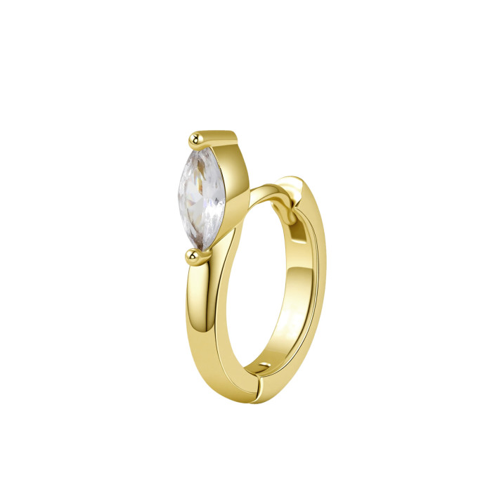 Bestseller: Zirconia-studded Copper-plated 18K Real Gold Earrings, Unisex Ear Clasps, Light Luxury Niche Design Earri...