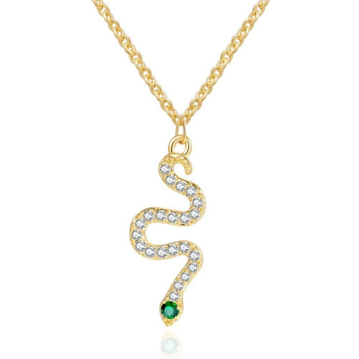 Green Snake Earrings, Fashionable Niche Design Earrings, 18K Gold Plated Copper Jewelry Wholesale