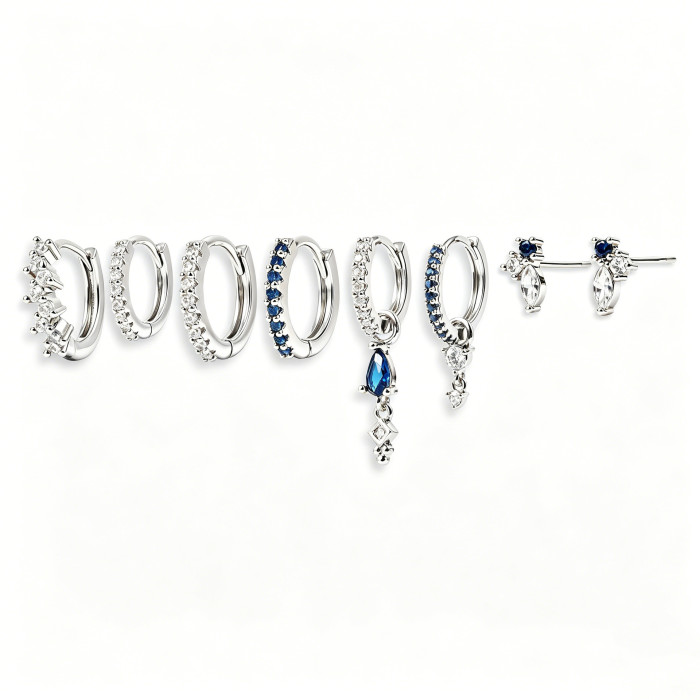 Fashion Water Drop Earring Set, Light Luxury Zircon Earrings, Copper Plated with 18K Real Gold, Wholesale, Jewelry Se...