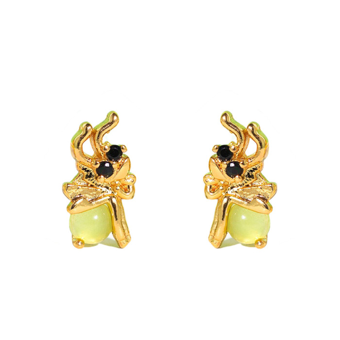 Bestseller: Fairy Tale Princess Children's Earrings with Micro-inlaid Zirconia, Geometric Animal Earring Set, Wholesa...