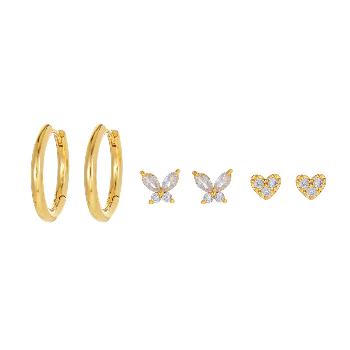 New Large Hoop Earrings with a Fashion Design, 18K Gold Plated Earrings, Light Luxury Set, Jewelry Sets