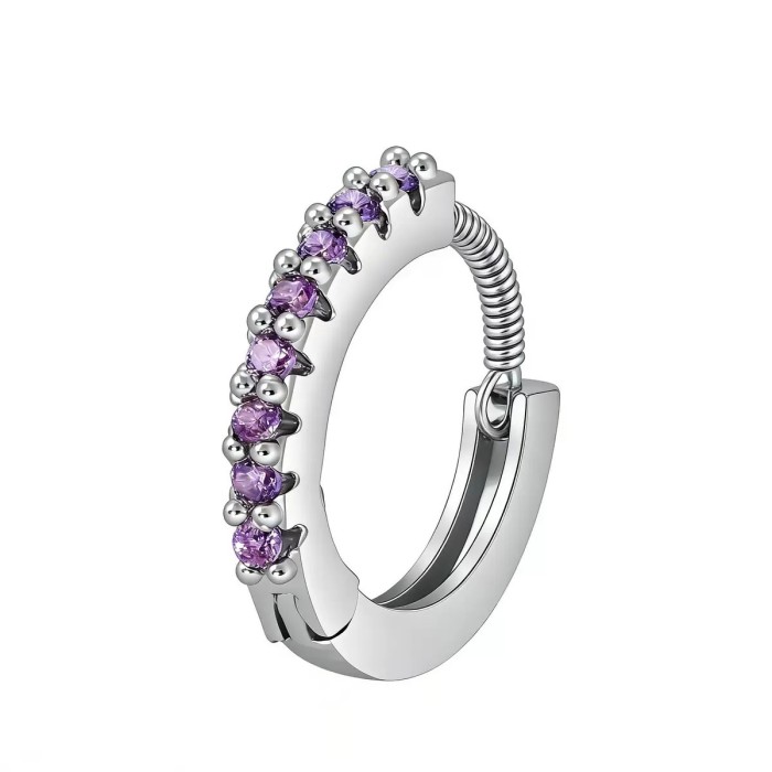 New Hot-selling Product: Round-shaped Colorful Zircon Earrings, Fashionable and Simple Ear Accessories, 18K Plated Co...