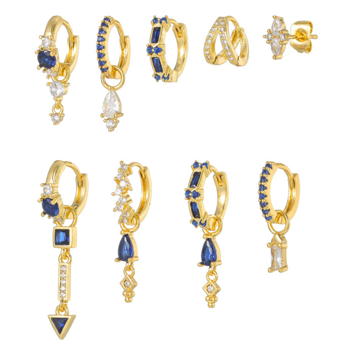Style Multi-piece Layered Earring Set with Simple Water Drop Pendants, Offering a Light Luxury and Sophisticated Feel...