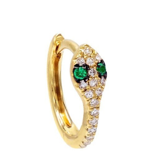 Green Snake Earrings, Fashionable Niche Design Earrings, 18K Gold Plated Copper Jewelry Wholesale