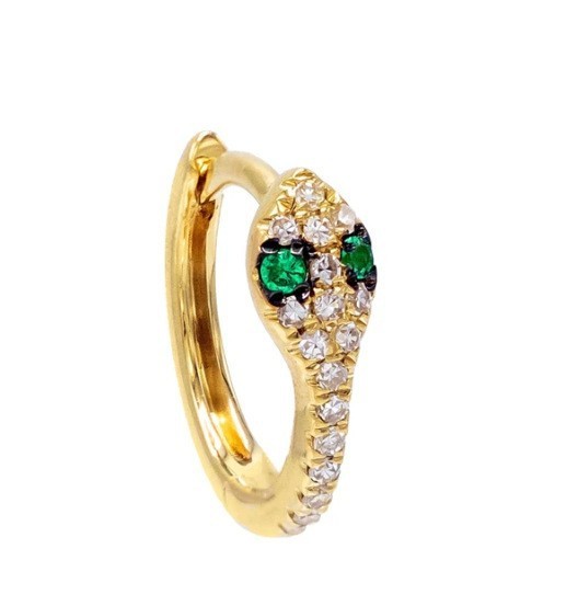 Green Snake Earrings, Fashionable Niche Design Earrings, 18K Gold Plated Copper Jewelry Wholesale