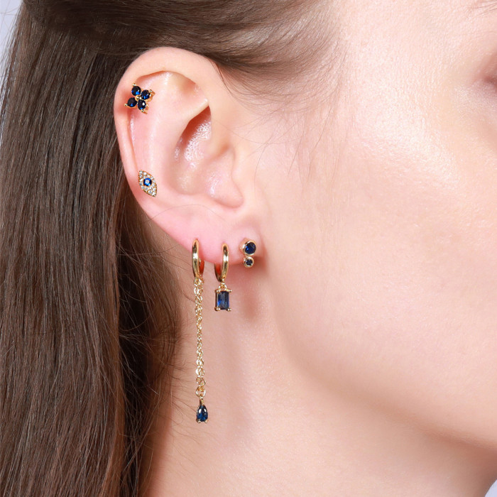 Bestseller: Exquisite and Fashionable Moon-shaped Zircon Earrings and Ear Accessories Set, Elegant Ear Cuffs and Ear...
