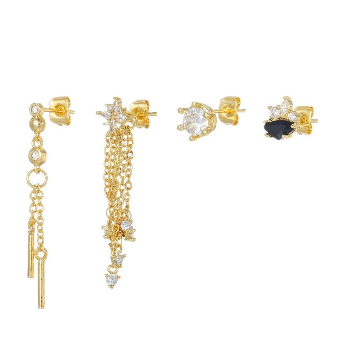 Light Luxury Tassel Pendant Earrings with 925 Silver Pins, Trendy Versatile Stud Earrings for Women, Fashionable Swee...