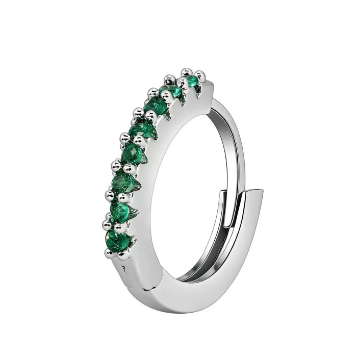 New Hot-selling Product: Round-shaped Colorful Zircon Earrings, Fashionable and Simple Ear Accessories, 18K Plated Co...