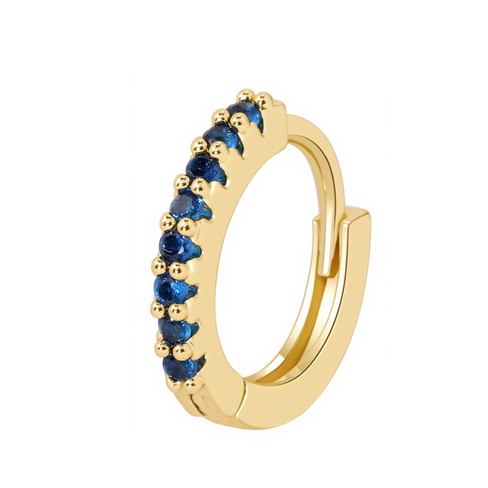 New Hot-selling Product: Round-shaped Colorful Zircon Earrings, Fashionable and Simple Ear Accessories, 18K Plated Co...