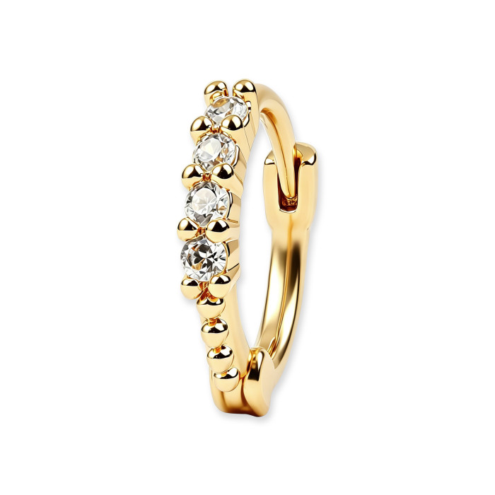 New Style Simple and Exquisite Women's Earrings, Elegant Geometric Hoop Design, Gold Plated with Zirconia, Wholesale