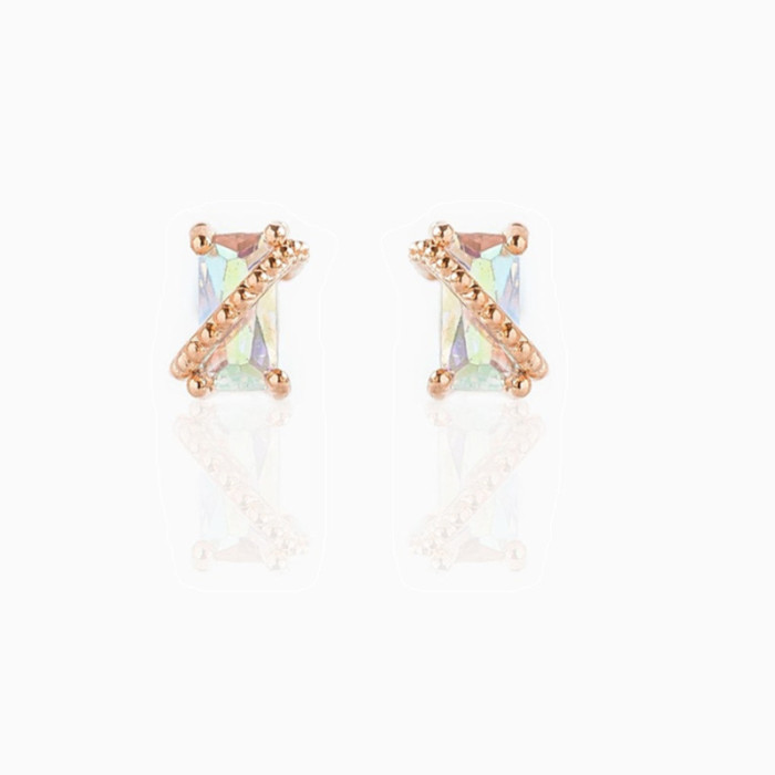 Inlaid Super Shiny Zircon Earrings for Women, Creative French Retro Gold Stud Earrings Set of 4 Pieces, Jewelry Sets