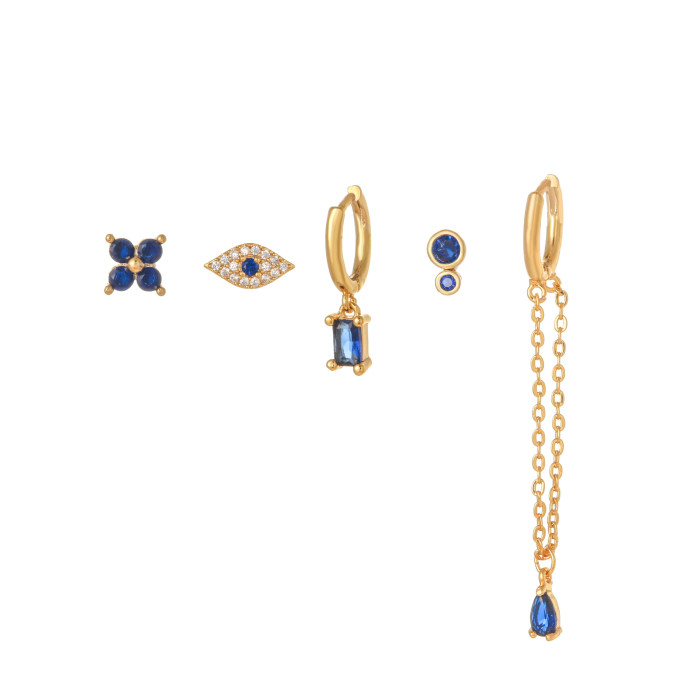Bestseller: Exquisite and Fashionable Moon-shaped Zircon Earrings and Ear Accessories Set, Elegant Ear Cuffs and Ear...