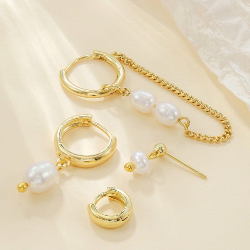 Bestseller 925 Silver Needle Earrings for Women, Pearl Chain Earrings, Simple Niche Design, High-end Jewelry Set, 925...