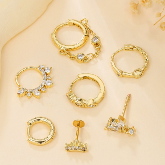 Best-selling in Europe and America: 18K Gold Plated Copper Earrings with Zirconia, Stylish and High-end Women's Earri...