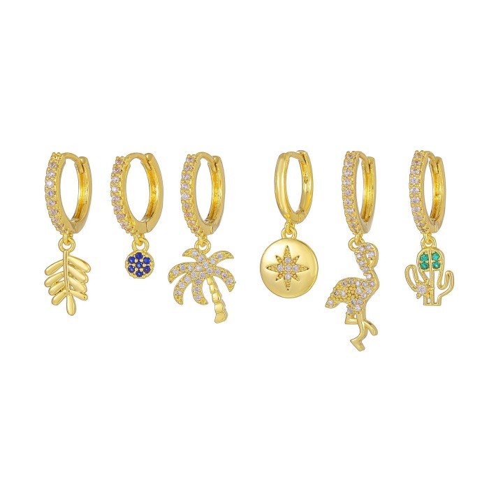 Niche Design Earring Set for Women, Fashionable and Sophisticated Blue Flower Butterfly Pendant Earrings Wholesale, J...